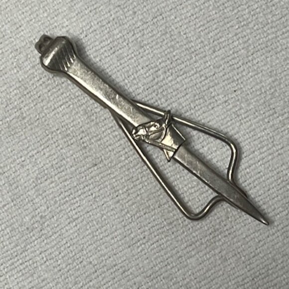 VTG Silver Tone Horse Head Equine Money Tie Clip Bar 2.5" - Picture 6 of 7
